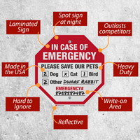 Emergency Pet Rescue Sign Alert Message