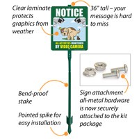LawnBoss Signage with Stake for Video Surveillance Warning
