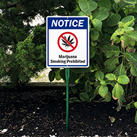 No Weed Smoking Lawn Sign