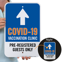 Restricted Access Vaccine Center Sign