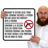 Texas Gun Law Sign - Firearms Prohibited