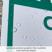Pesticide warning sign is laminated for weather resistance