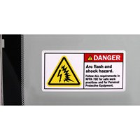 Arc Flash Shock Hazard Follow NFPA Requirements Labels
