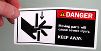 Danger Moving Parts Severe Injury Labels