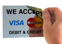 We Accept Debit And Credit Labels
