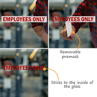 Employees Vinyl Die Cut Glass Window Decals