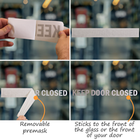 Keep Door Closed Vinyl Cut Glass Window Decals