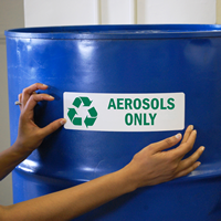Aerosols Only with Recycle Graphic Labels