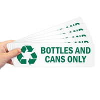 Bottles And Cans Only Labels with Recycle Graphic