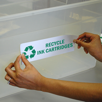Recycle Ink Cartridges Labels with Recycle Graphic