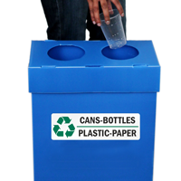 Label for recycling cans and bottles