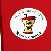 Food Waste Isn't Trash, Mac Apple Compost Stickers