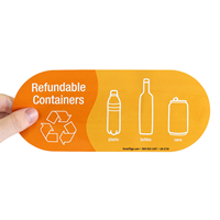 Refundable Containers, Plastic Bottles Cans Vinyl Recycling Stickers