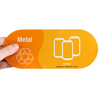 Metal, Recycle Symbol Aluminum Vinyl Recycling Stickers