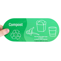 Compost, Food and Food-Related Paper Vinyl Recycling Stickers