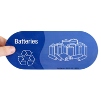 Batteries, Vinyl Recycling Stickers with Graphic