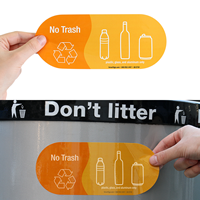 No Trash, Plastic, Glass Aluminum Vinyl Recycling Stickers