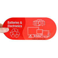 Batteries & Electronics, Vinyl Recycling Stickers with Symbol