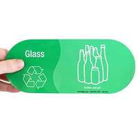Glass, Bottles Jars Vinyl Recycling Stickers with Symbol