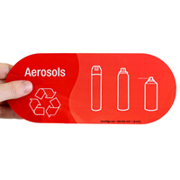 Aerosols, Vinyl Recycling Stickers with Symbol