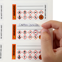 Warning, Biohazard and GHS Secondary Labels