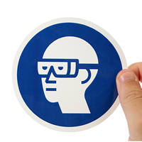 Wear Chemical Goggles ISO Mandatory Safety Labels