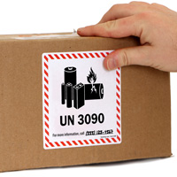 Battery Shipping Label for UN 3090