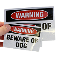 Beware Of Dogs Warning Lable