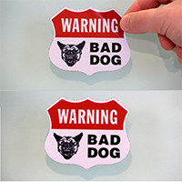 Dog Warning Shield Label Set