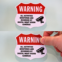 Digital Night Vision Cameras Warning Label Set