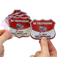 No Trespassing Shield Label Set