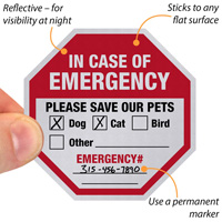 In Case Of Emergency Please Save Our Pets Label