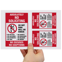 No Soliciting Label