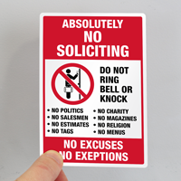No Soliciting Label Set For Security