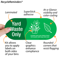 Recycling sticker for yard waste only