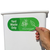 Recycle bin label for yard waste