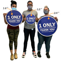 Three sizes of elevator floor or wall signs