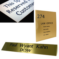 Personalized brass plaque with inscription
