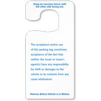 Handicap Parking Permit Rearview Mirror Jumbo Hang Tags