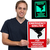 Hazardous Weather Emergency Sign