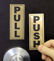 Pull Push Set Polyster Signs