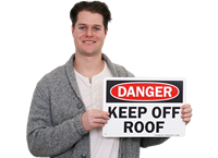 Danger Keep Off Roof Signs