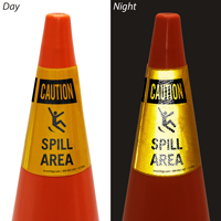 Spill Area Cone Collar Sign