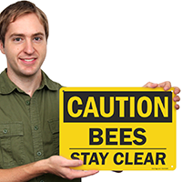 Signage: Caution Bees - Keep Distance