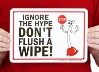 Do Not Flush Wipes Signs