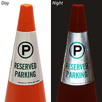 Reserved Parking Cone Message Collar Sign