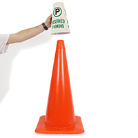 Reserved Parking Cone Sign