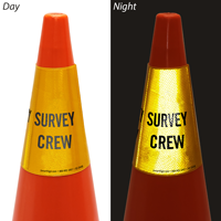 Survey Crew Cone Message Collar Sign