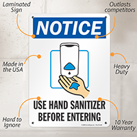 Hand Hygiene Alert: Use Sanitizer Before Entry
