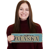 Vintage Alaska sign with "North to the Future" inscription